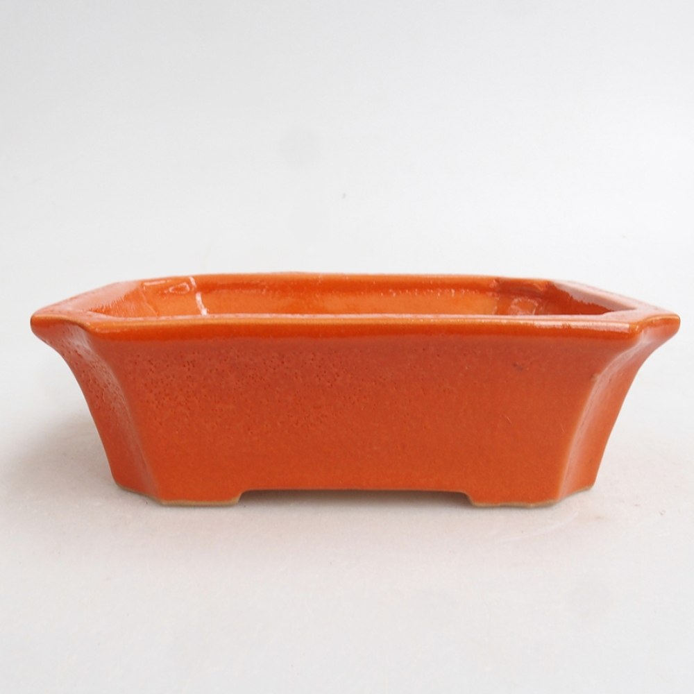 Ceramiczna miska bonsai 13 x 10,5 x 4 cm, kolor pomarańczowy