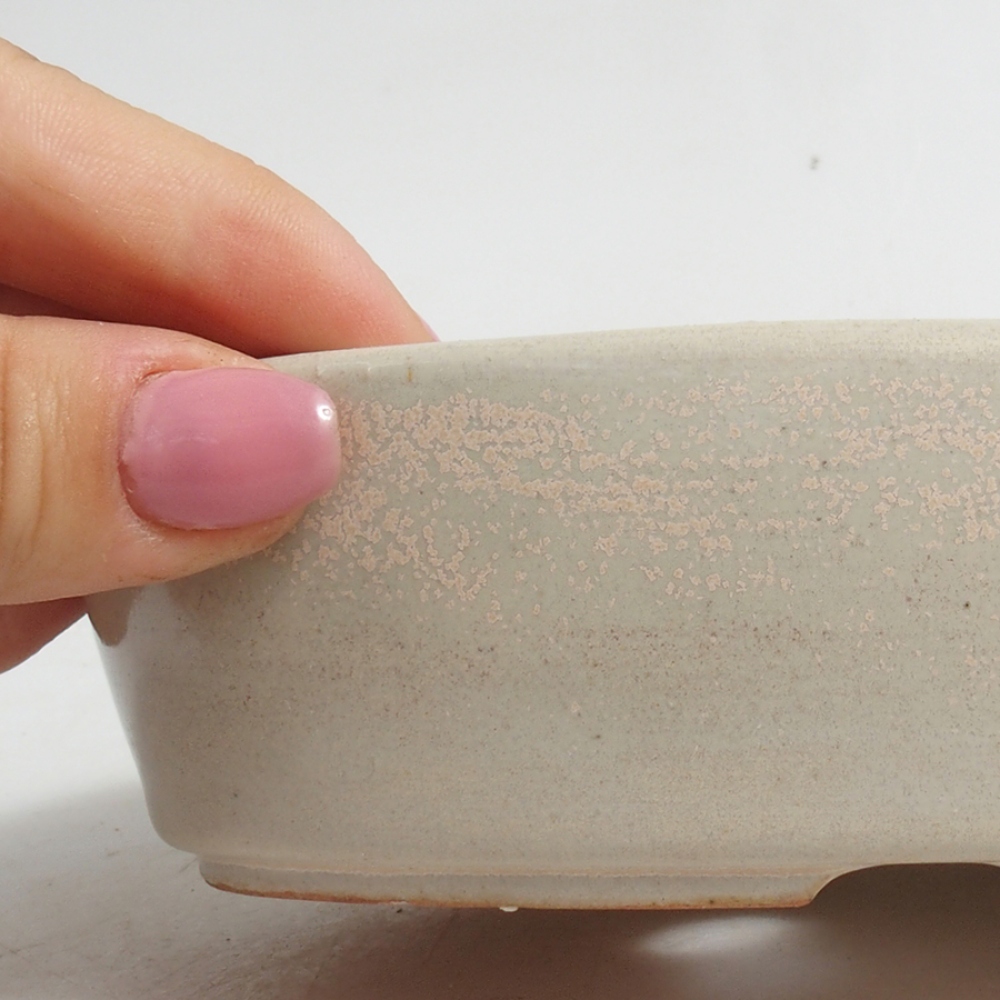Ceramiczna miska bonsai 15 x 9,5 x 4 cm, kolor beżowy