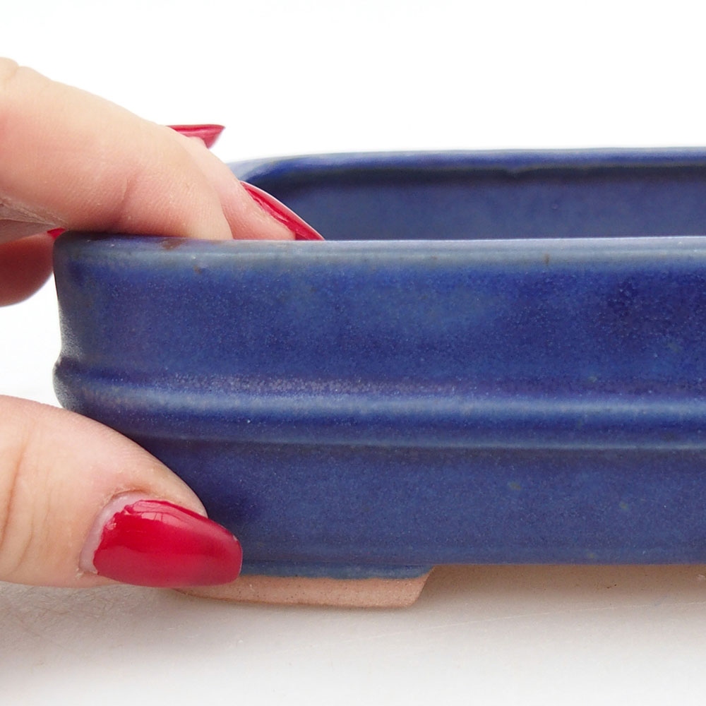 Ceramiczna miska do bonsai 14,5 x 12,5 x 4,5 cm, kolor niebieski