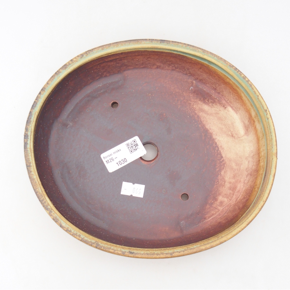 Ceramiczna miska do bonsai 22,5 x 20 x 4,5 cm, zielona