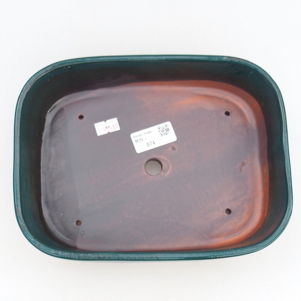 Ceramiczna miska na bonsai 23 x 18 x 5,5 cm, zielona