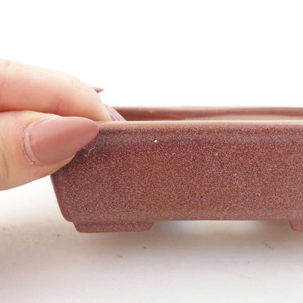 Ceramiczna miska na bonsai 11 x 8,5 x 3,5 cm, bordowa
