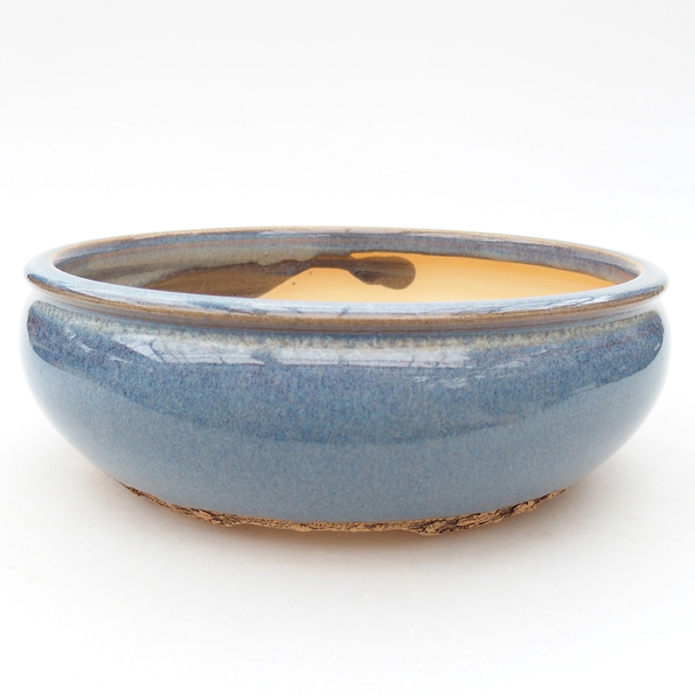 Ceramiczna miska do bonsai 18,5 x 18,5 x 6,5 cm, kolor niebieski