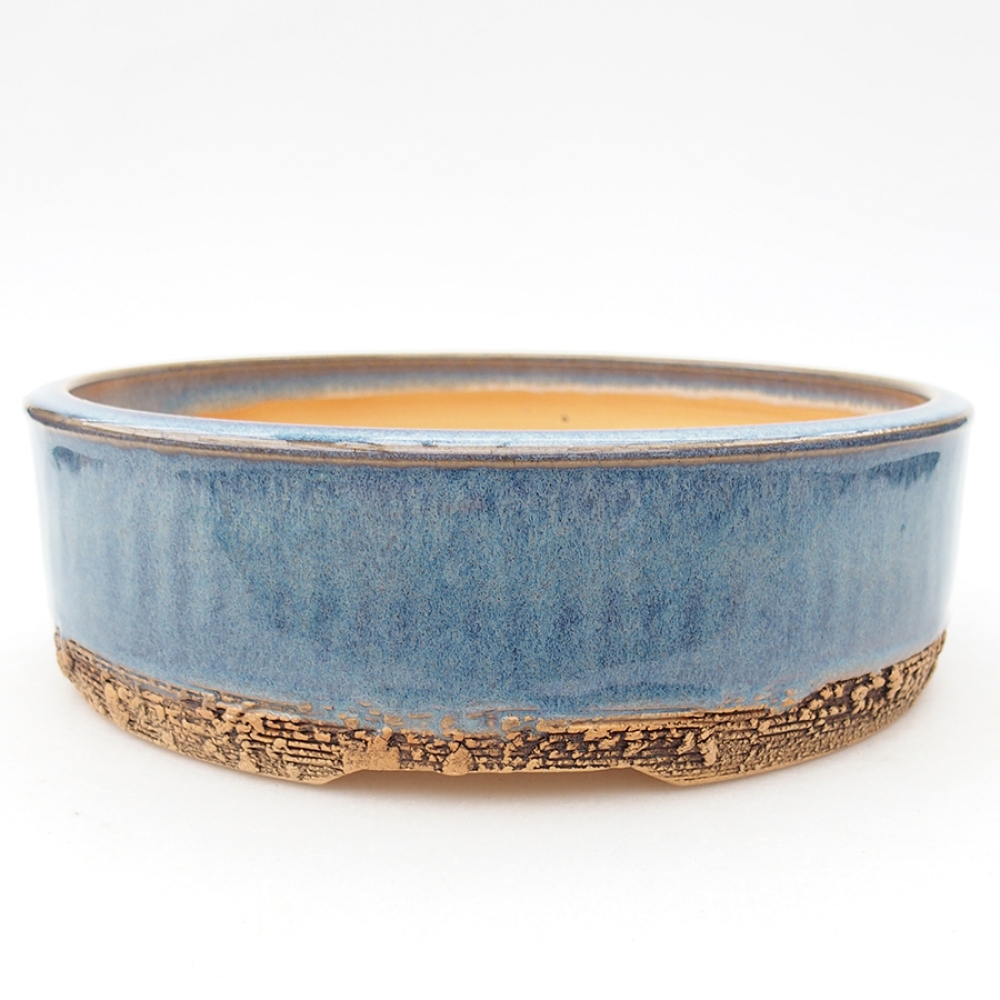 Ceramiczna miska bonsai 19 x 19 x 6 cm, kolor niebieski