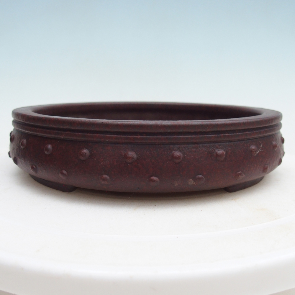 Ceramiczna miska do bonsai 17,5 x 17,5 x 4 cm, brązowa