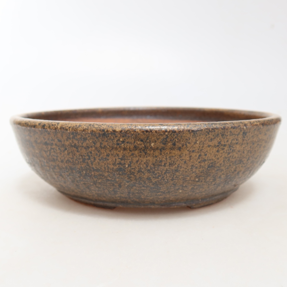 Ceramiczna miska do bonsai 17 x 17 x 5 cm, kolor brązowy