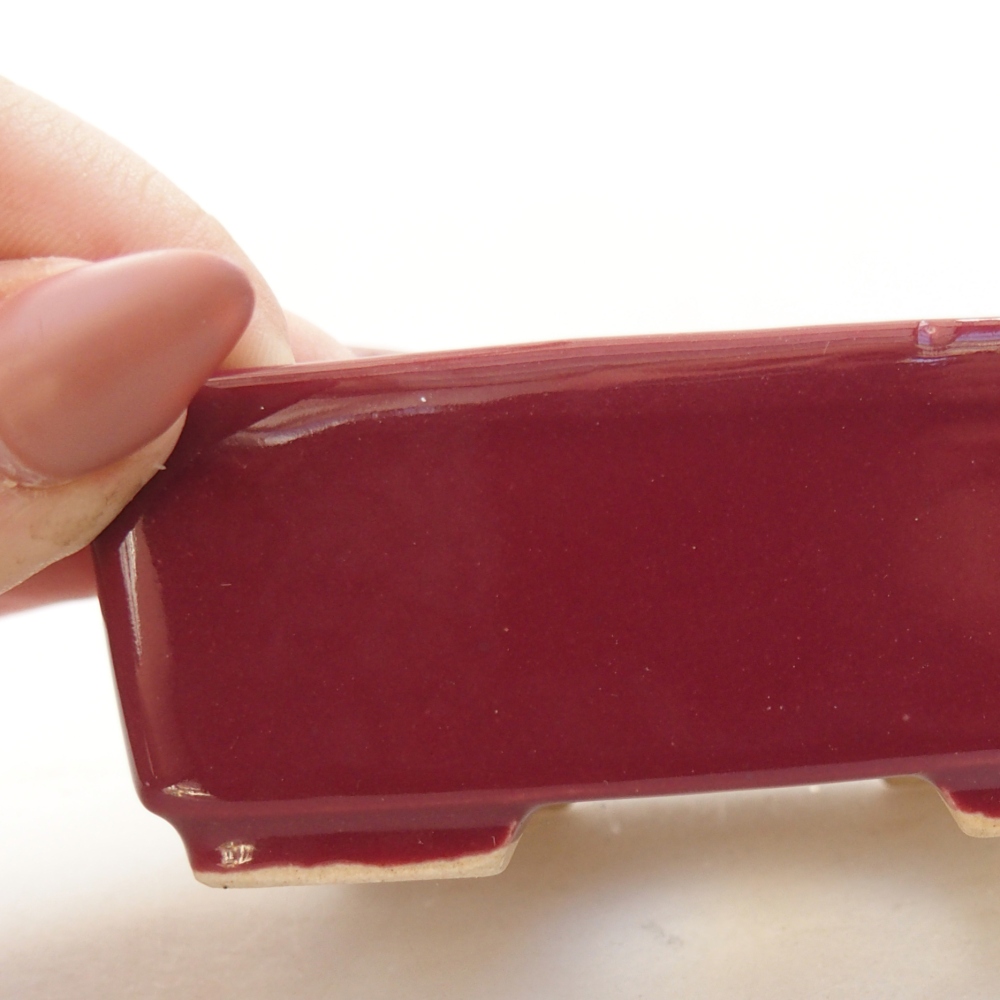 Ceramiczna miska na bonsai 8,5 x 7 x 3,5 cm, bordowa