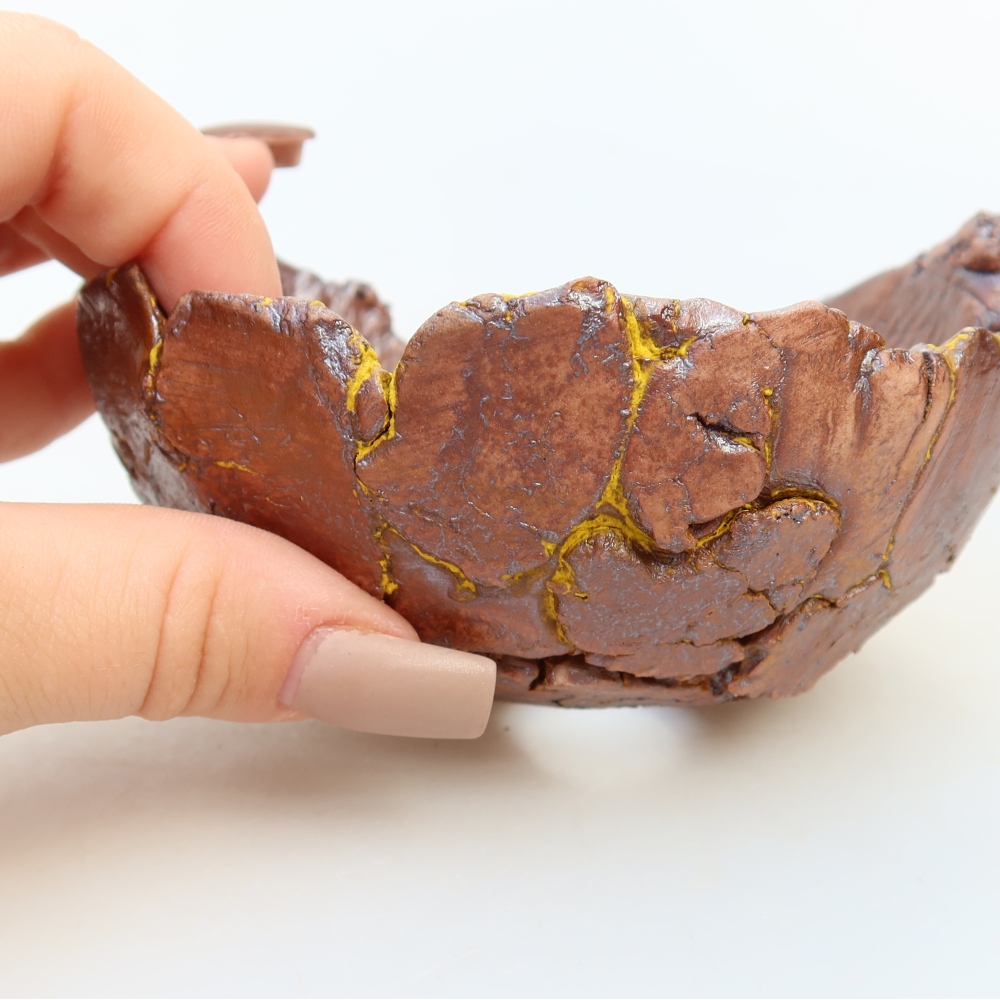 Ceramiczna skorupka  11 x 10 x 6 cm, kolor żółty