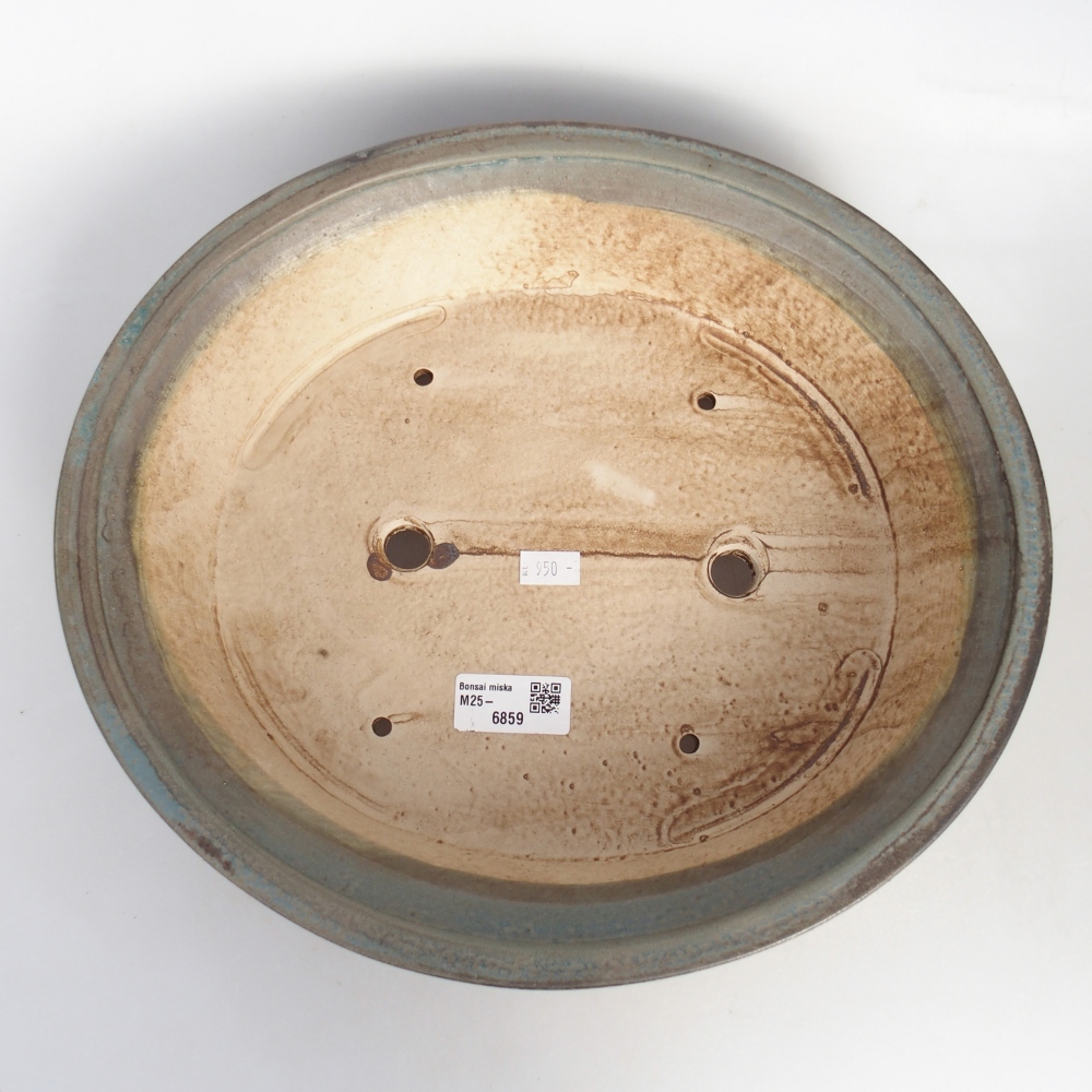 Ceramiczna miska na bonsai 32 x 29 x 7 cm, kolor niebieski