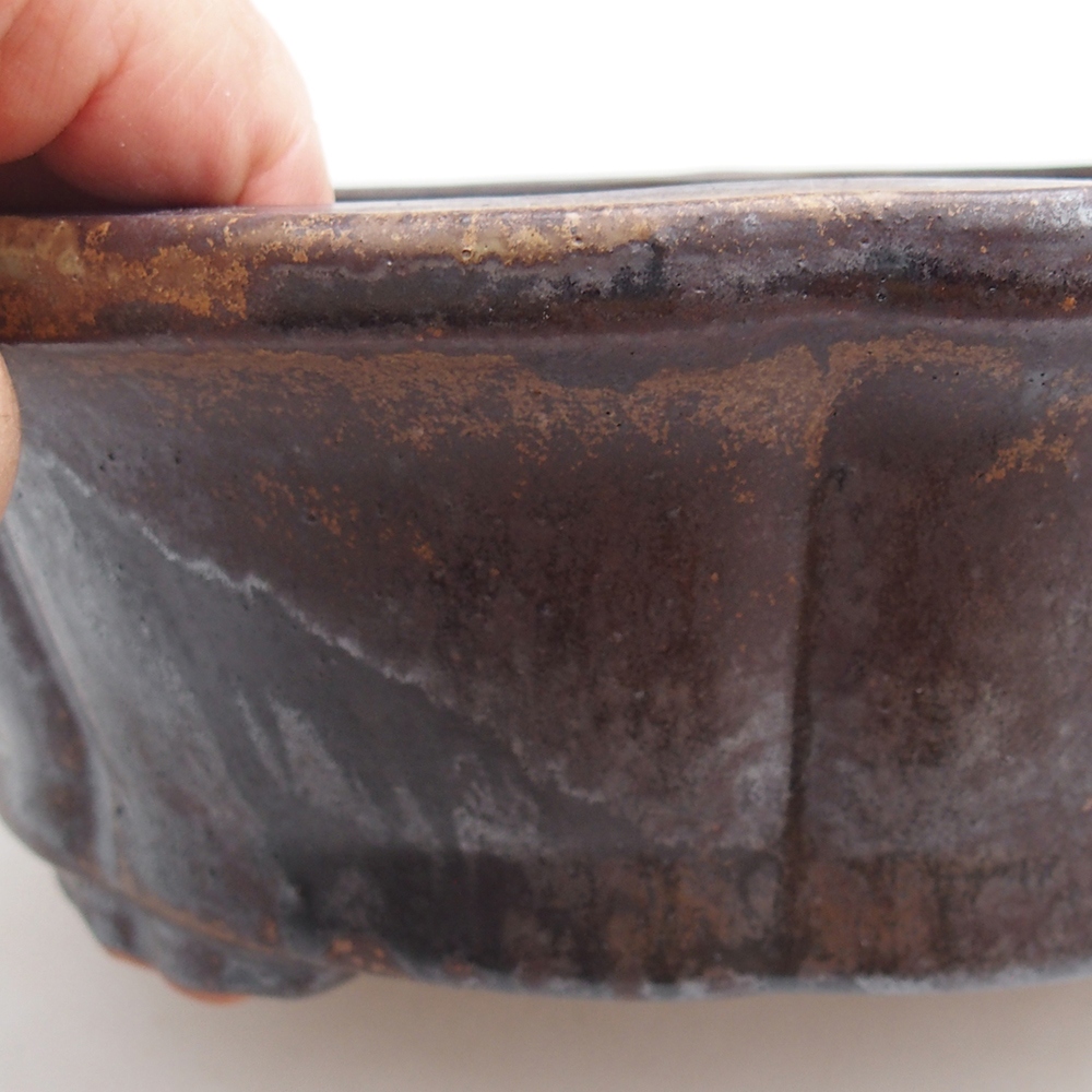 Ceramiczna miska na bonsai 26 x 26 x 8 cm, kolor metaliczny