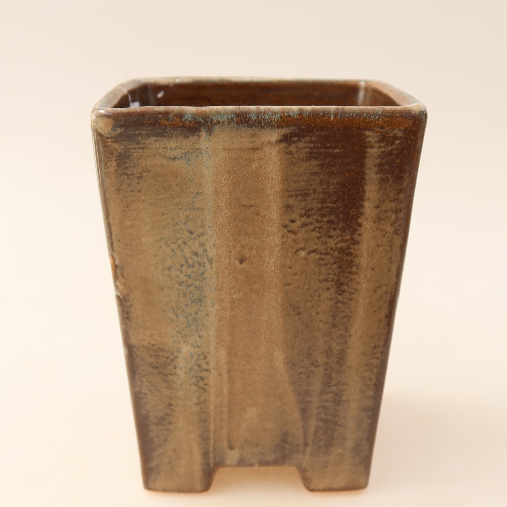 Ceramiczna miska na bonsai 9 x 9 x 12,5 cm, brązowa