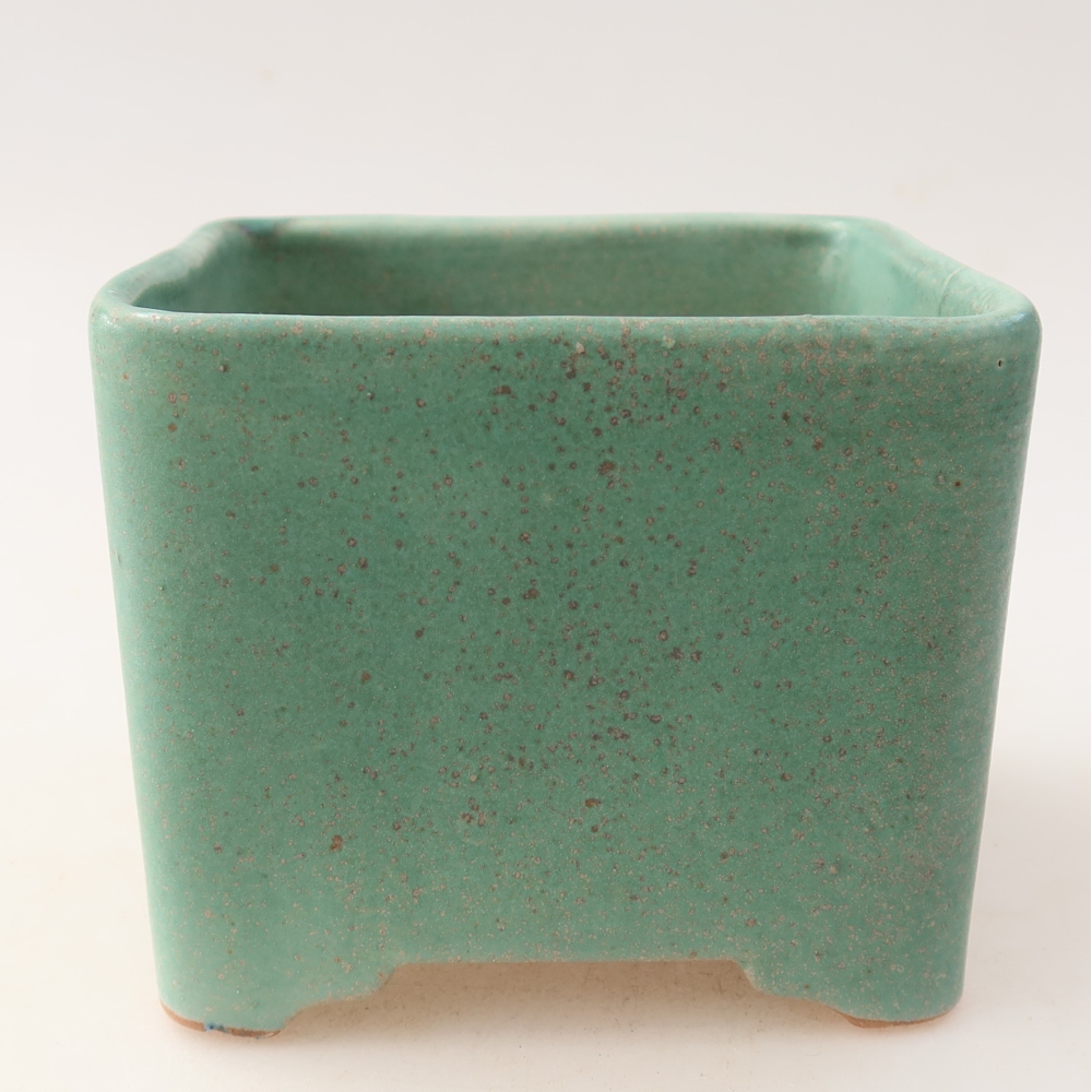 Ceramiczna miska do bonsai 10 x 10 x 8 cm, zielona
