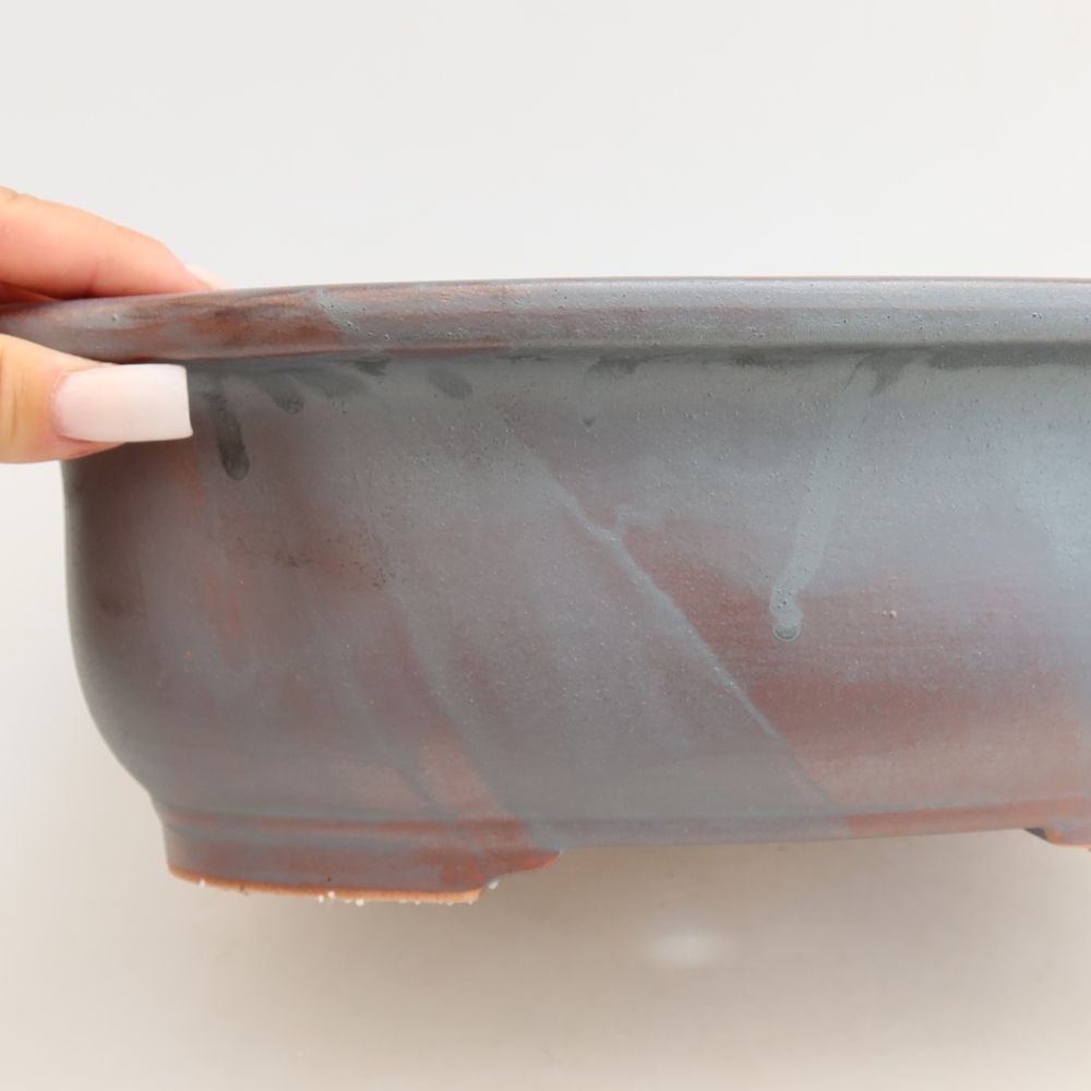 Ceramiczna miska do bonsai 30,5 x 25,5 x 10,5 cm, kolor metaliczny