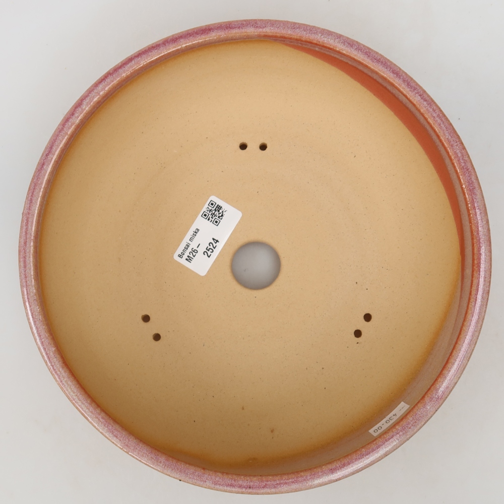 Ceramiczna miska do bonsai 21,5 x 21,5 x 6,5 cm, kolor różowy