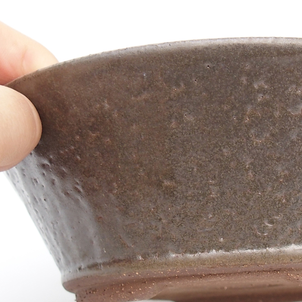 Ceramiczna miska do bonsai 17,5 x 17,5 x 6 cm, kolor metaliczny