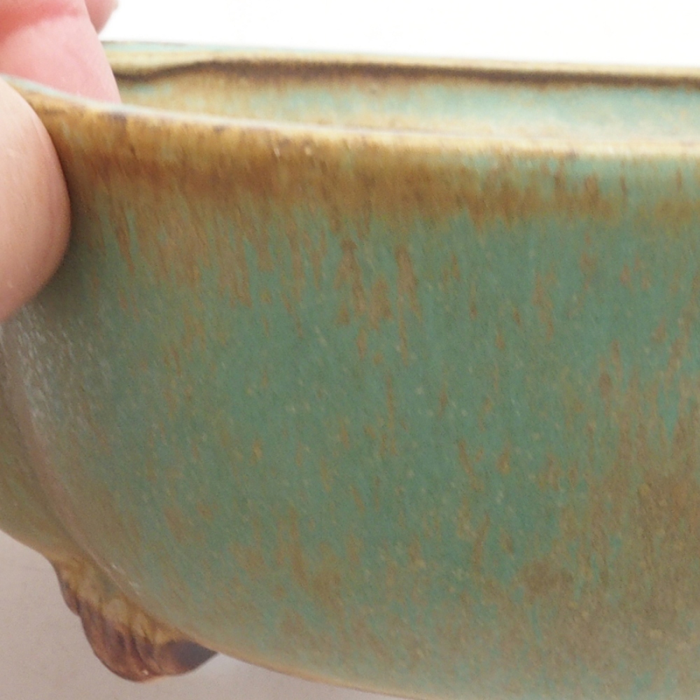 Ceramiczna miska do bonsai 13 x 12,5 x 5 cm, kolor zielony