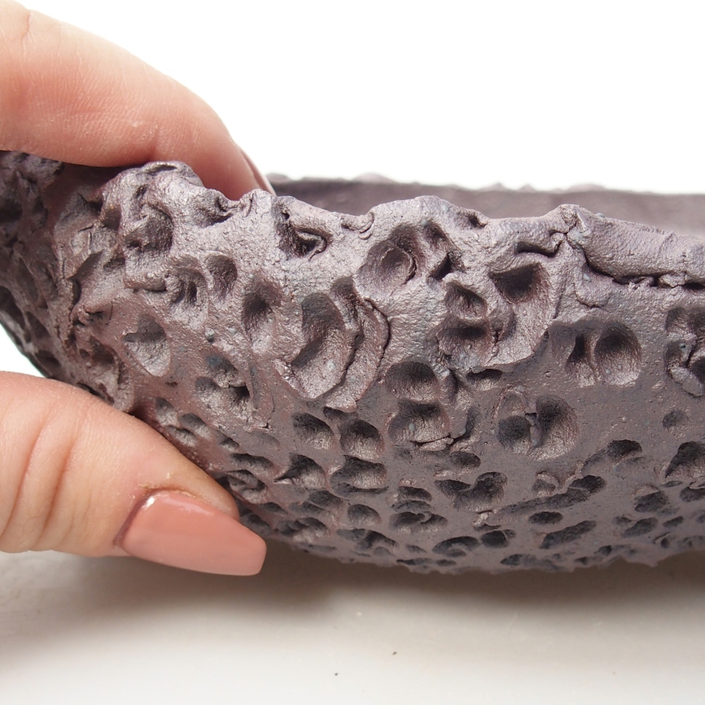 Ceramiczna miska na bonsai 17 x 17 x 7 cm, kolor metaliczny