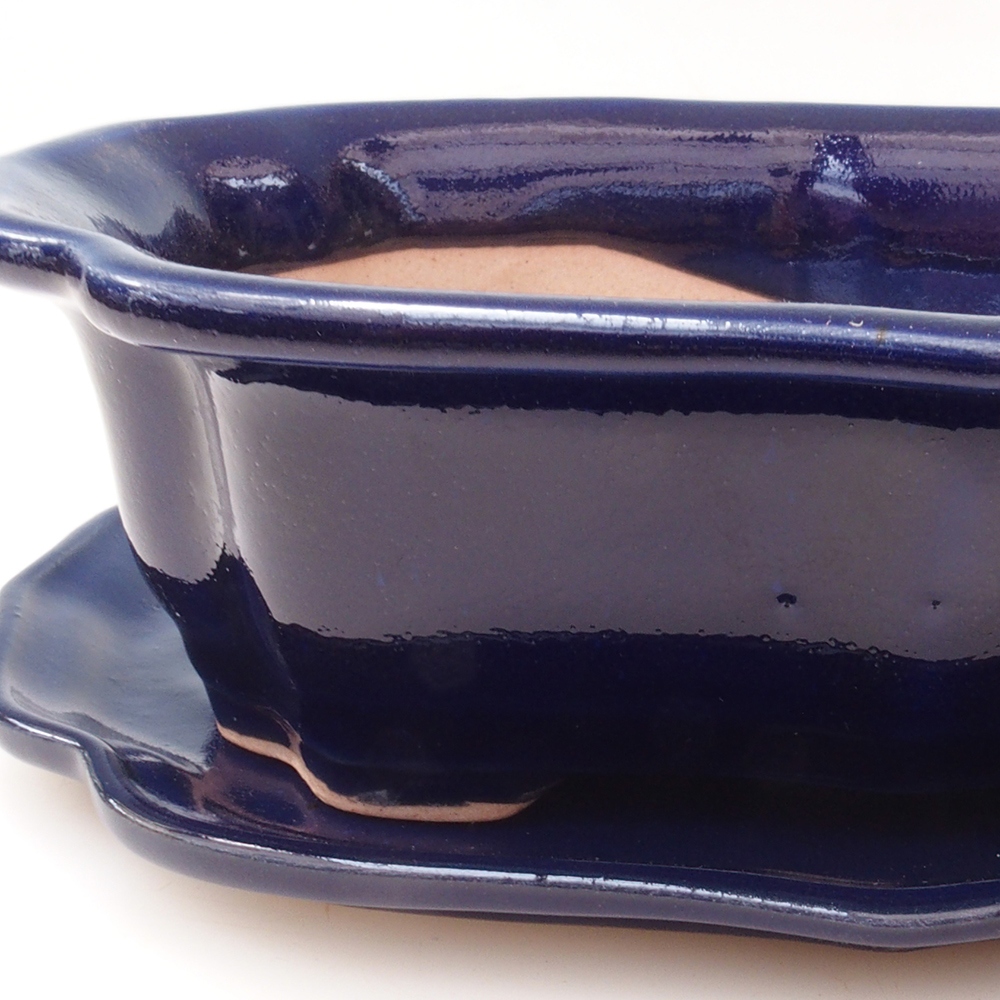 Bonsai bowl + spodek H01 - 12x9x5 cm