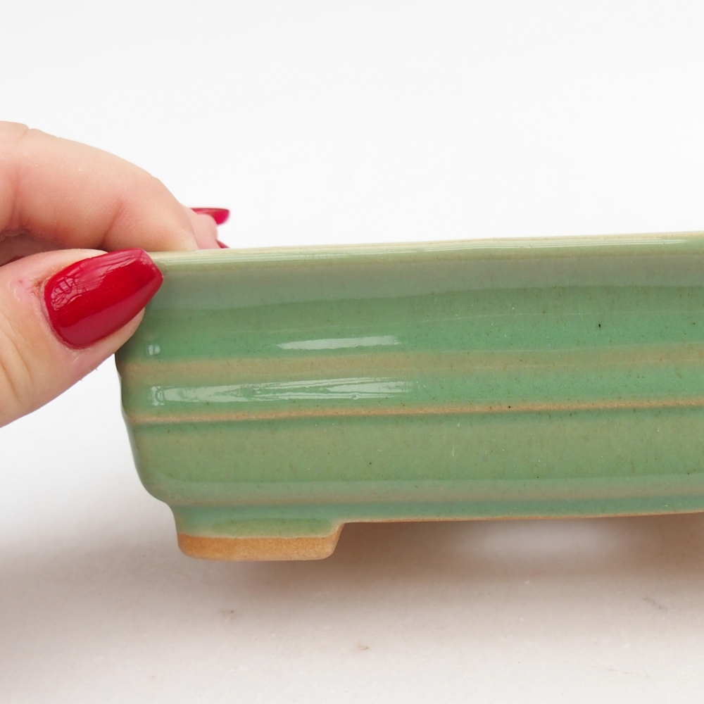 Ceramiczna miska do bonsai 13,5 x 10 x 4,5 cm, zielona