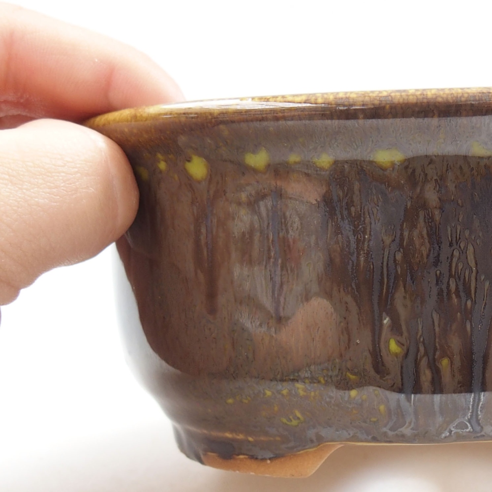 Ceramiczna miska bonsai 12,5 x 10,5 x 5,5 cm, kolor Żółty