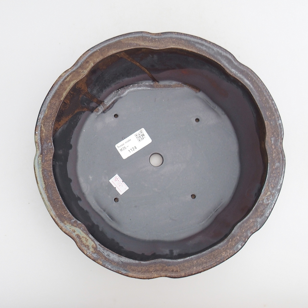 Ceramiczna miska na bonsai 26 x 26 x 8 cm, kolor metaliczny