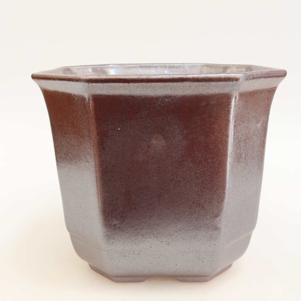 Ceramiczna miska do bonsai 17,5 x 17,5 x 15,5 cm, kolor metaliczny