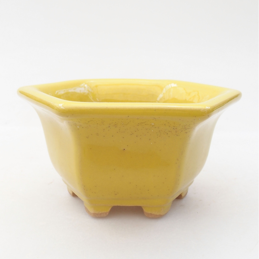 Ceramiczna miska bonsai 10,5 x 9,5 x 5,5 cm, kolor Żółty