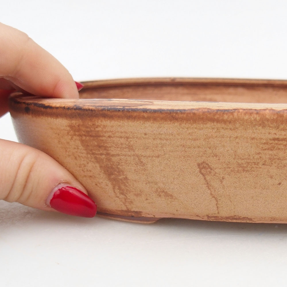 Ceramiczna miska na bonsai 22 x 17 x 4 cm, różowa