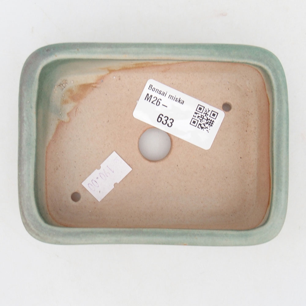 Ceramiczna miska do bonsai 11,5 x 8,5 x 3 cm, zielona