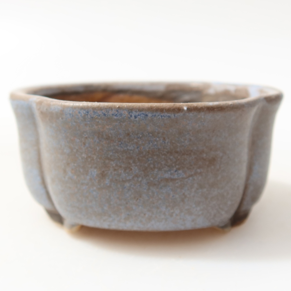 Ceramiczna miseczka do bonsai 8 x 7,5 x 3,5 cm, kolor niebieski