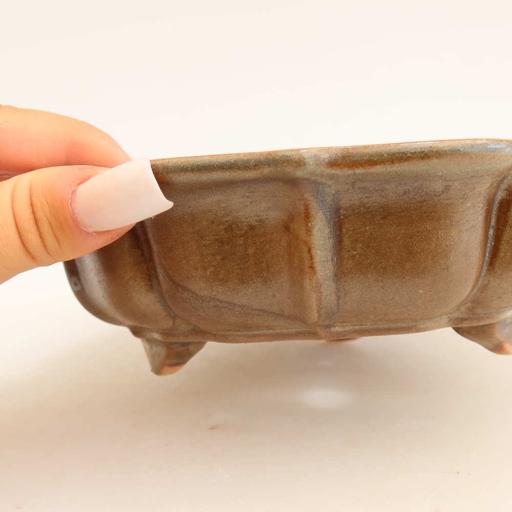 Ceramiczna miska do bonsai 18,5 x 18,5 x 5 cm, kolor brązowy