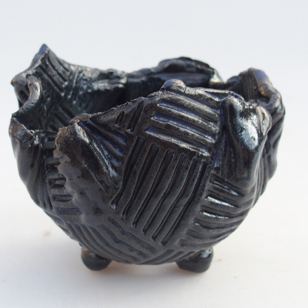 Ceramiczna muszla 8 x 8 x 8 cm, kolor niebieski
