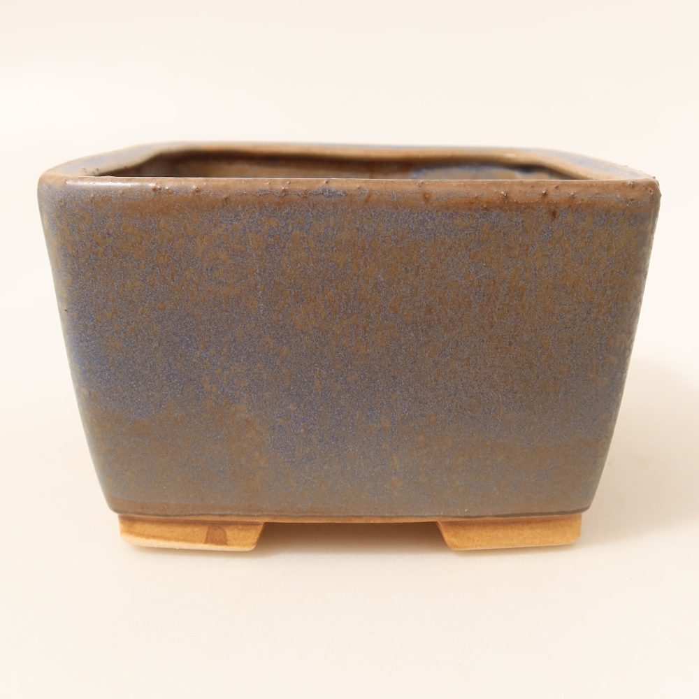 Ceramiczna miska do bonsai 13 x 13 x 8 cm, kolor niebieski