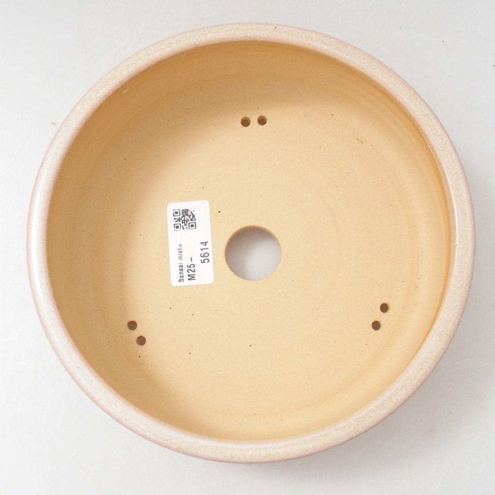 Ceramiczna miska do bonsai 18,5 x 18,5 x 6 cm, kolor beżowy