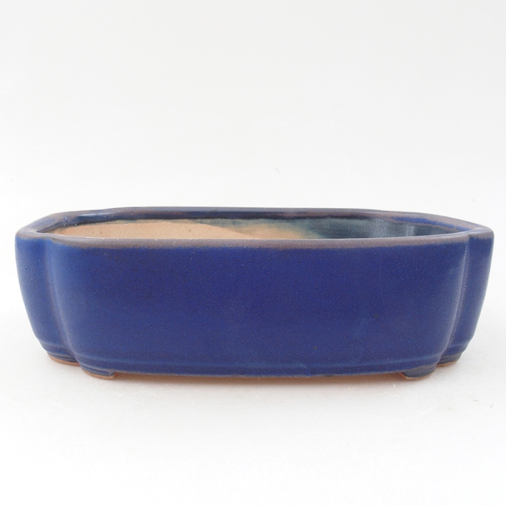 Ceramiczna miska bonsai 18 x 13 x 5 cm, kolor niebieski