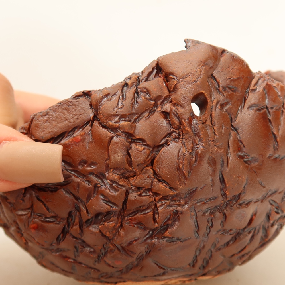 Ceramiczna skorupa do kokedamy 12,5 x 12 x 7 cm, kolor brązowy