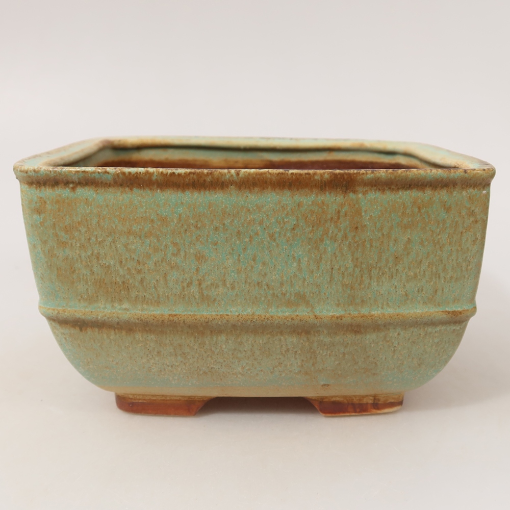 Ceramiczna miska do bonsai 16,5 x 16,5 x 9,5 cm, kolor zielony