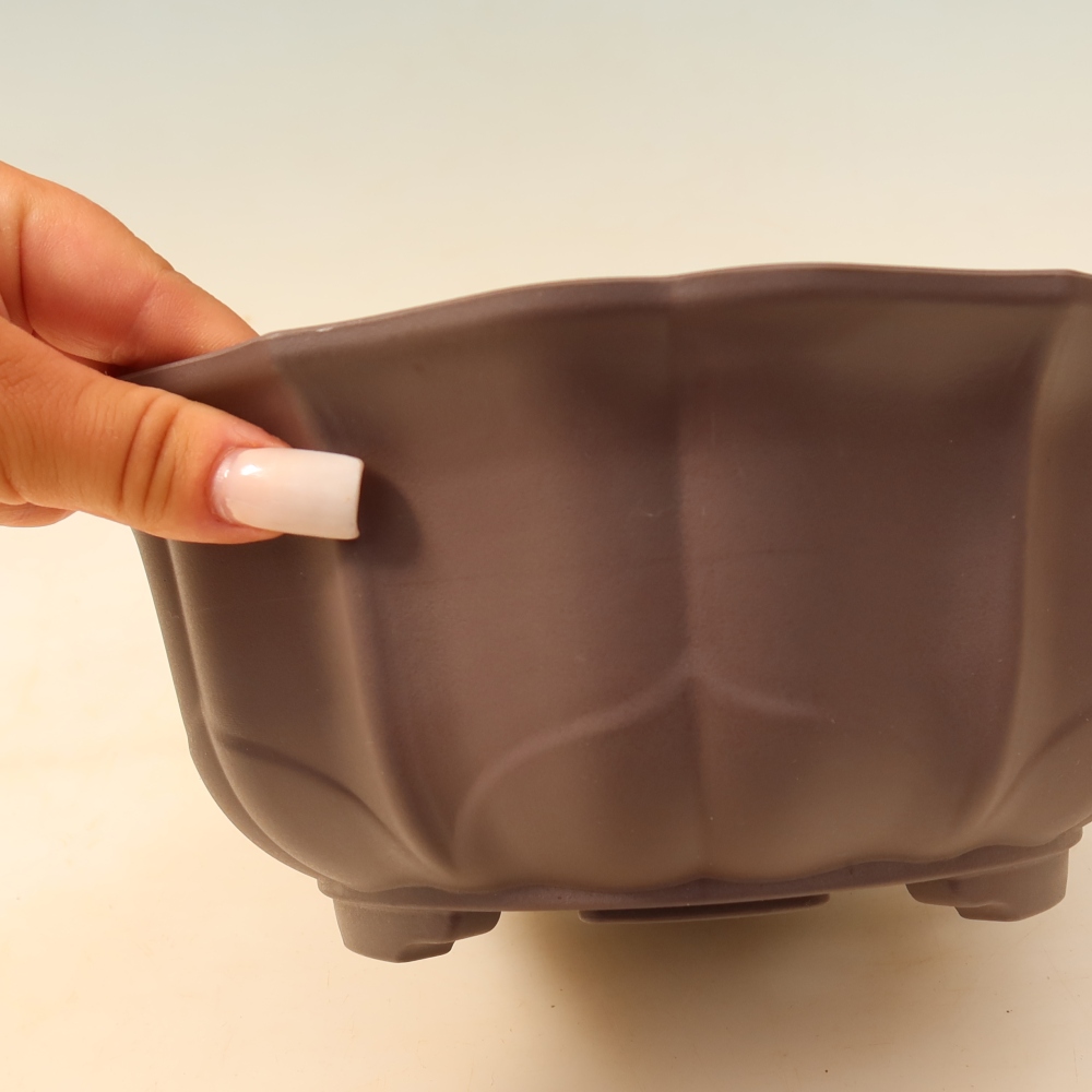 Plastikowa miska do bonsai MP-34, brązowa – 22 x 22 x 9,5 cm 