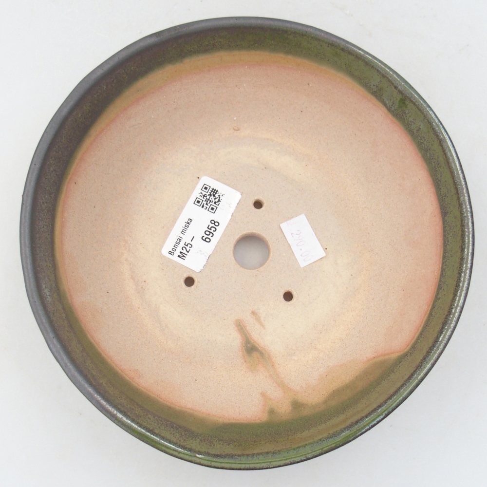Ceramiczna miska do bonsai 18 x 18 x 5 cm, zielona