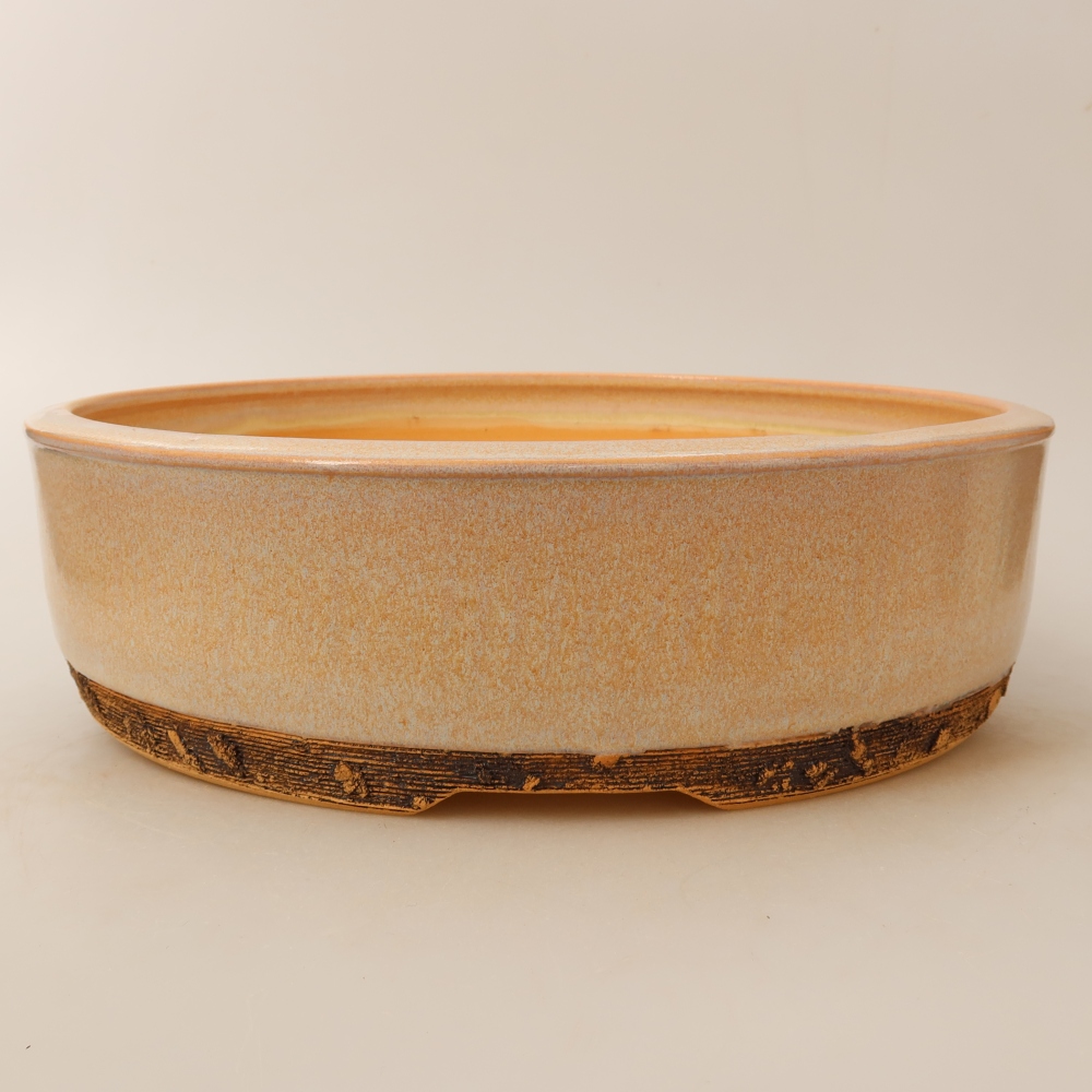 Ceramiczna miska do bonsai 27,5 x 27,5 x 7,5 cm, kolor beżowy