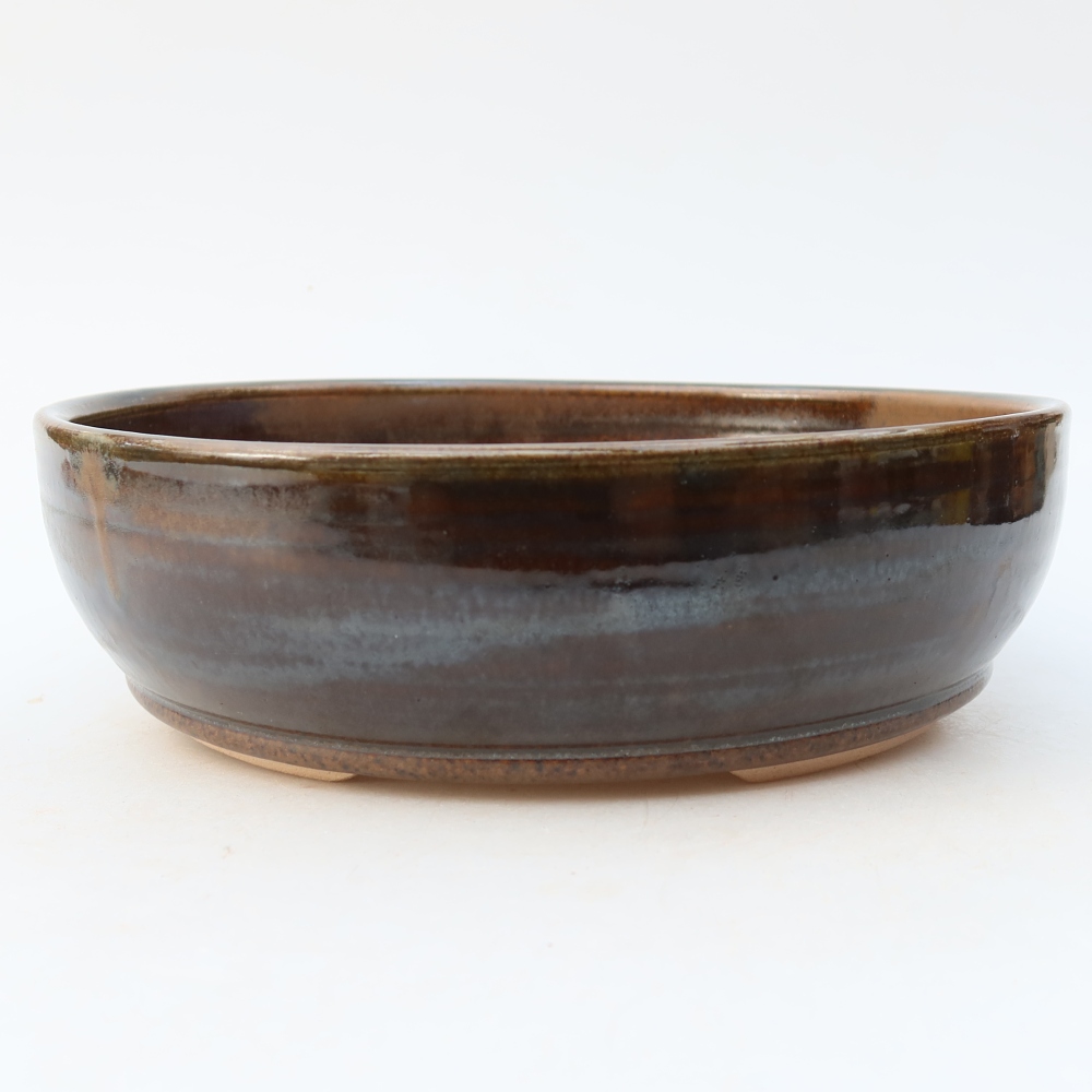 Ceramiczna miska do bonsai 20 x 20 x 6 cm, brązowa