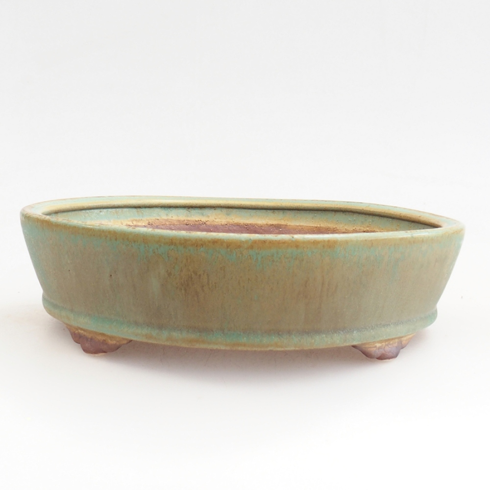 Ceramiczna miska do bonsai 21 x 21 x 5,5 cm, zielona