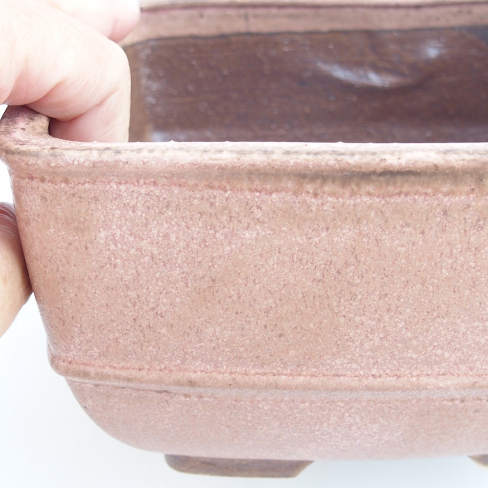 Ceramiczna miska bonsai 16 x 16 x 9 cm, kolor różowy