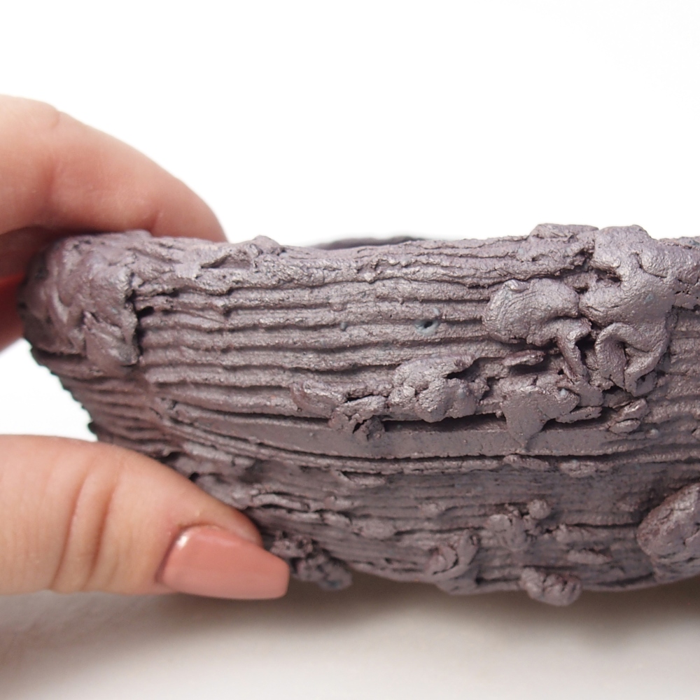 Ceramiczna miska do bonsai 16,5 x 16 x 5,5 cm, kolor metaliczny