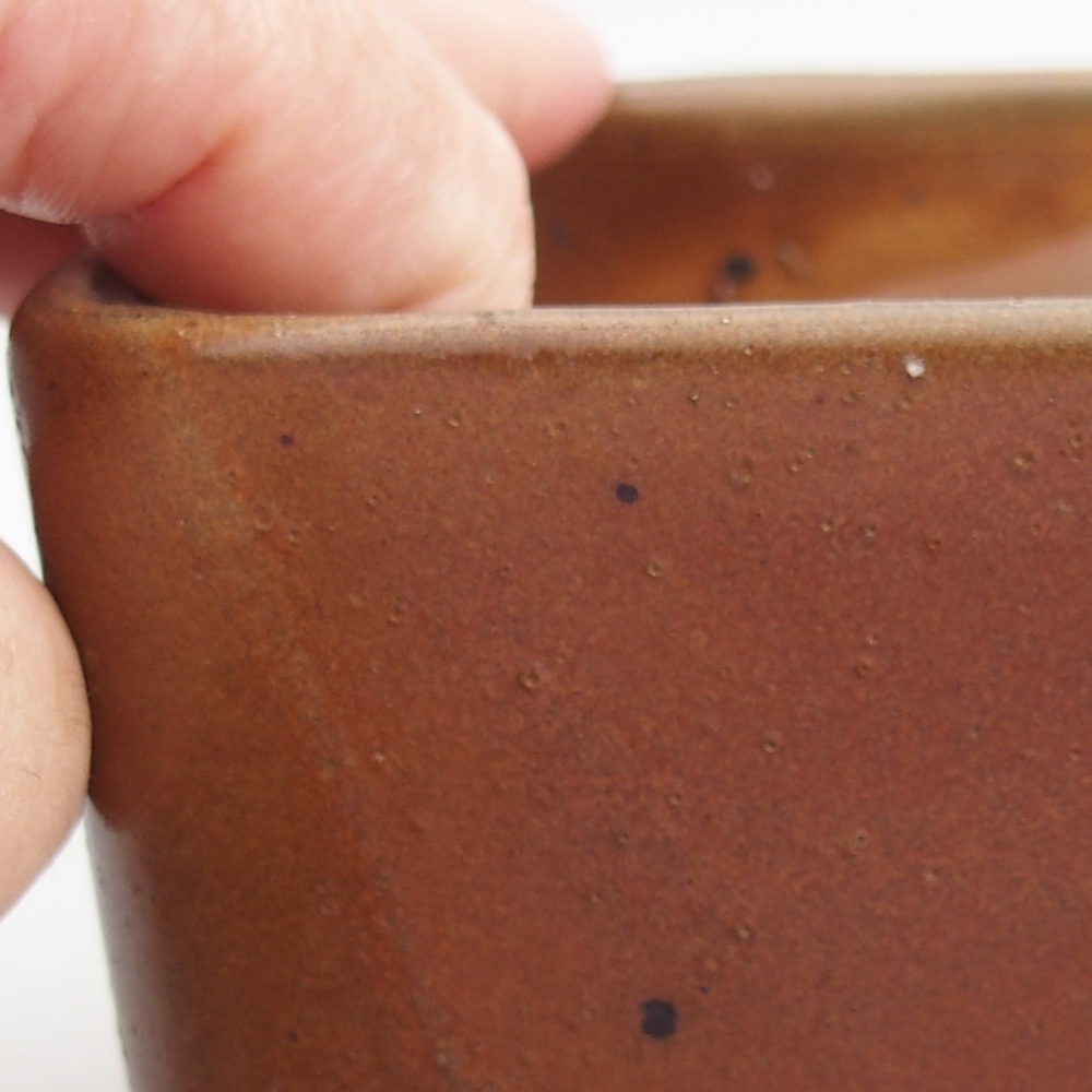 Ceramiczna miska do bonsai 10 x 10 x 8 cm, brązowa