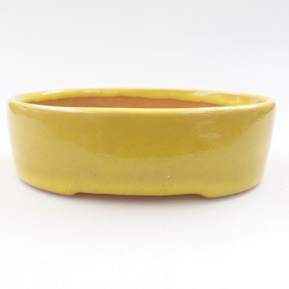 Ceramiczna miska bonsai 13 x 10 x 4 cm, kolor Żółty