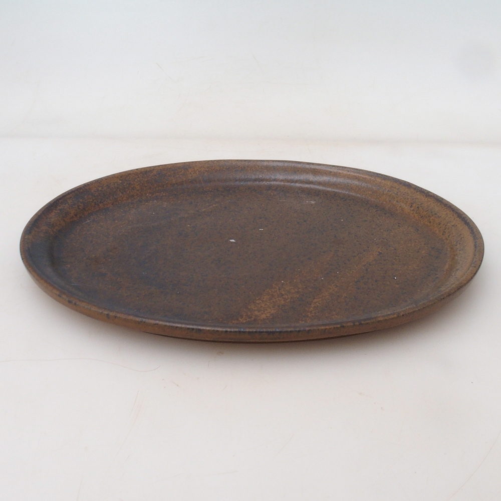 Bonsai bowl owalny M - 22,5 x 18 x 1,5 cm - brązowy