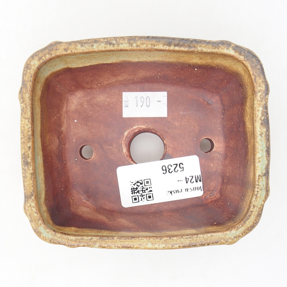 Ceramiczna miska do bonsai 10,5 x 8,5 x 4 cm, kolor zielony