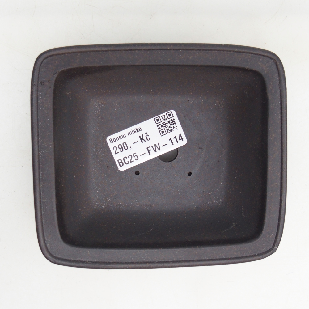 Ceramiczna miska do bonsai 12 x 11 x 4,5 cm, kolor brązowo-ochrowy