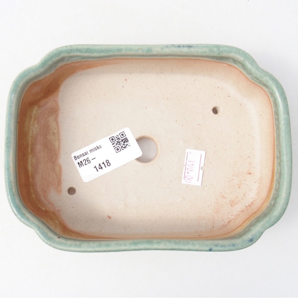 Ceramiczna miska do bonsai 16 x 11,5 x 4 cm, zielona